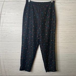 Silk land vintage embroidered confetti pants